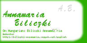 annamaria biliczki business card